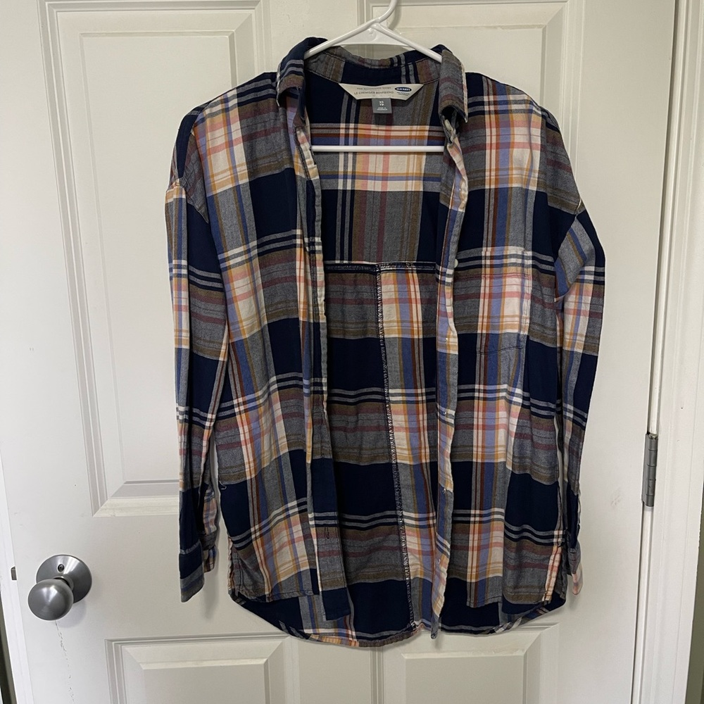 Plaid old navy button up shirt